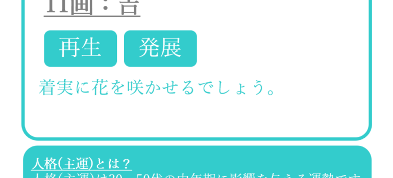 木村文乃さんの姓名占い：人格(主運)