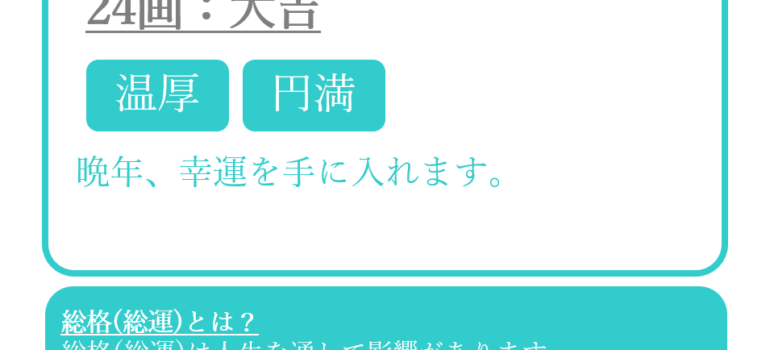 内田有紀さんの姓名占い：総格(総運)